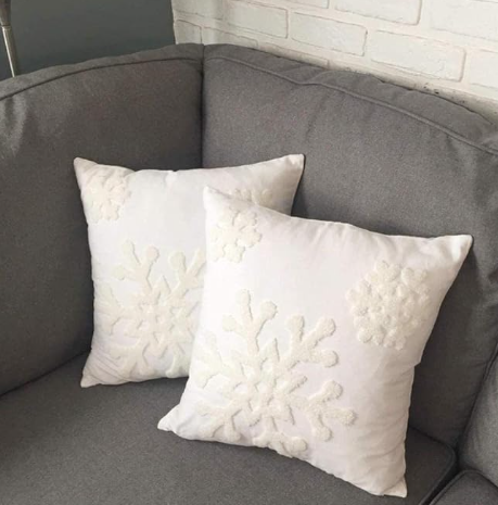 Snowflake Pillow Decorative White