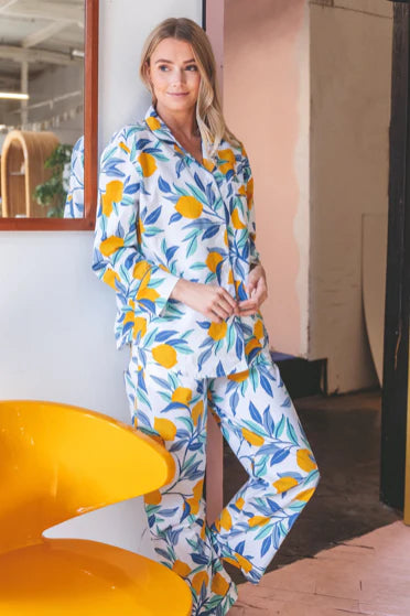 Lemon Zest Cloud Long Pajama Set
