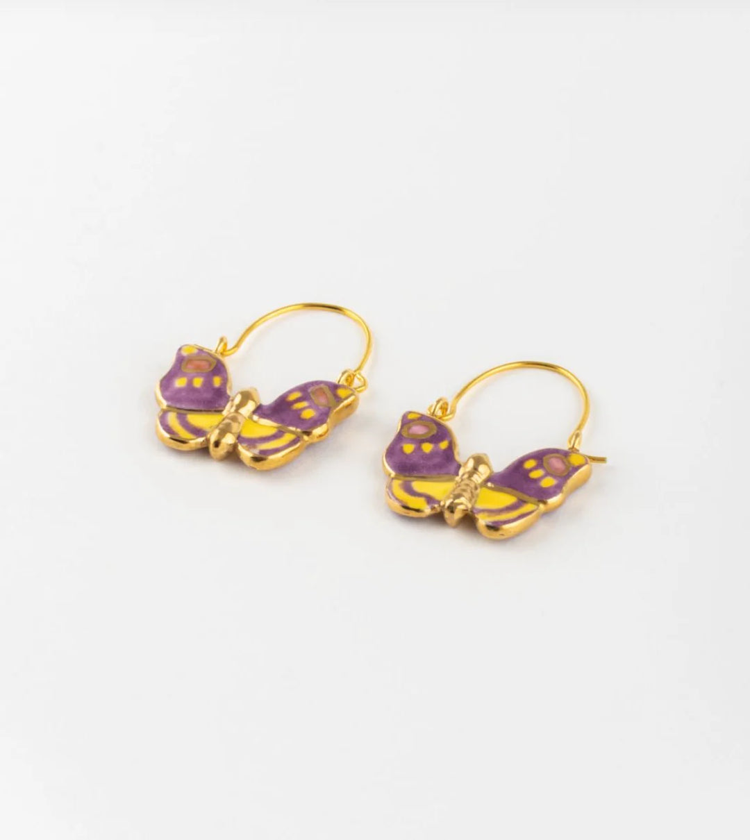 Figs And Flowers Open Wing Butterfly Earrings