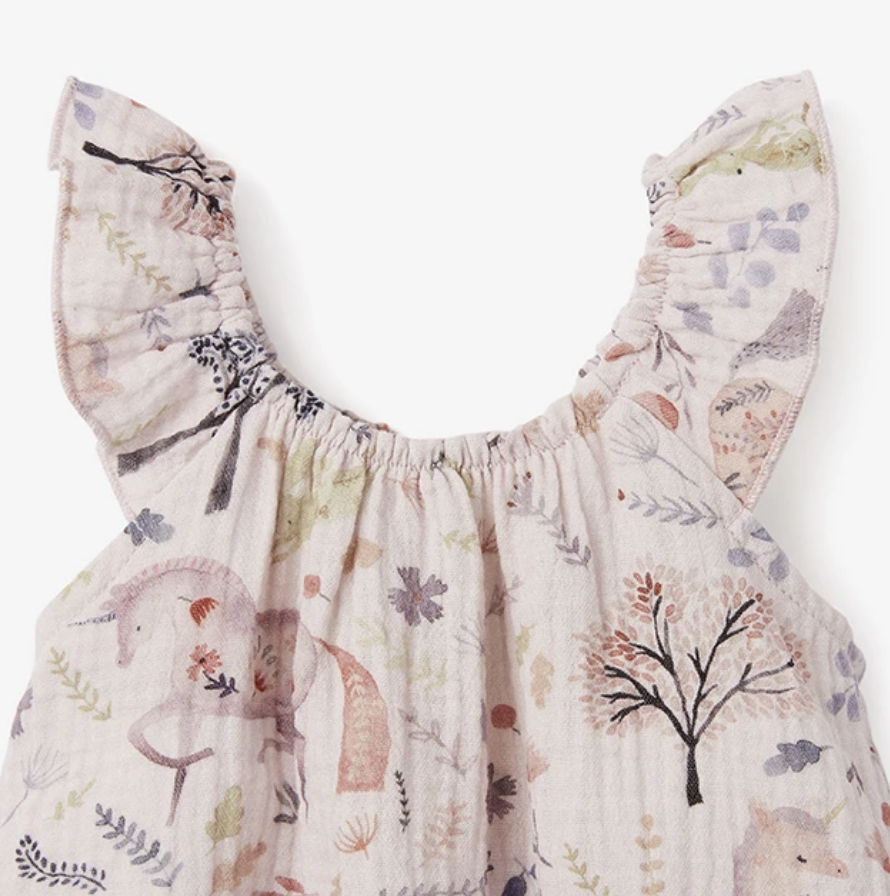 Floral Print Flutter Bloomer Set Dress