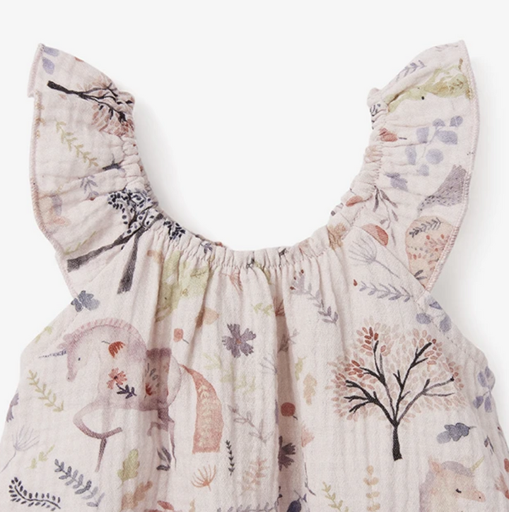 Floral Print Flutter Bloomer Set Dress