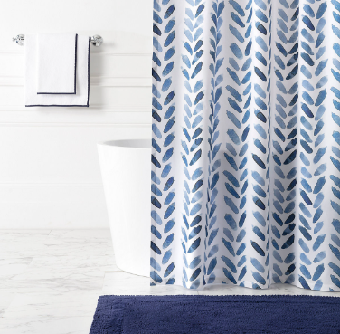 Shower Curtain Blue Brush