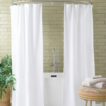 Shower Curtain Waffle White Matelassé