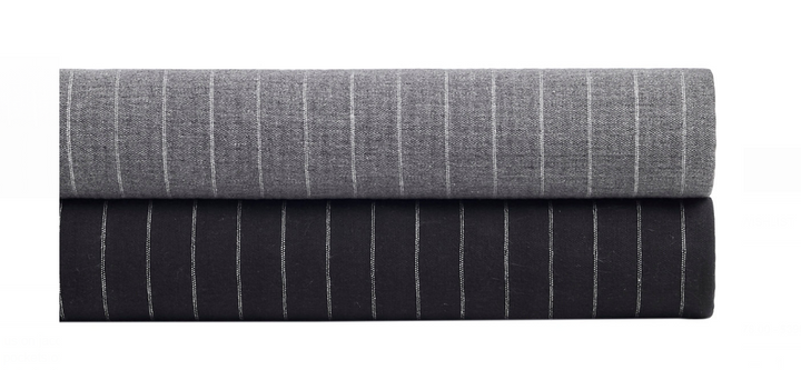 Chalk Stripe Matelassé Duvet Cover