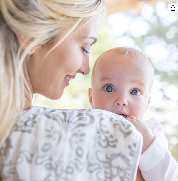 Atherton Muslin Nursing Cover and Matching Contoured Burp Clothes