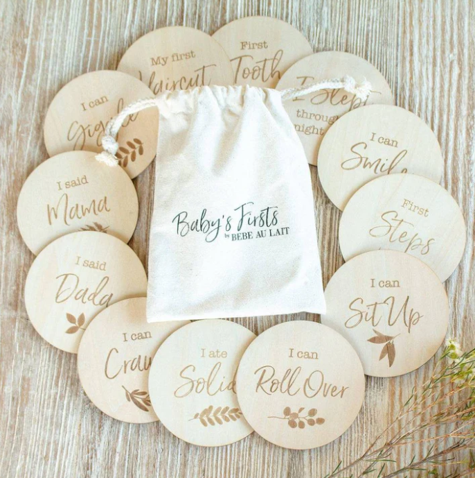 Baby's Firsts 12 piece Set Wooden Sayings Disc