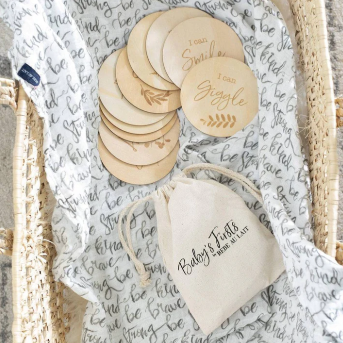 Baby's Firsts 12 piece Set Wooden Sayings Disc