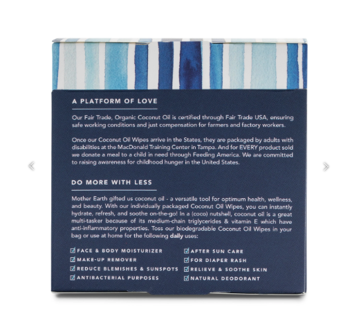 Biodegradable Coconut Oil Wipes