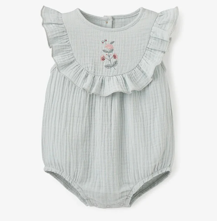 Muslin Bubble Green Romper