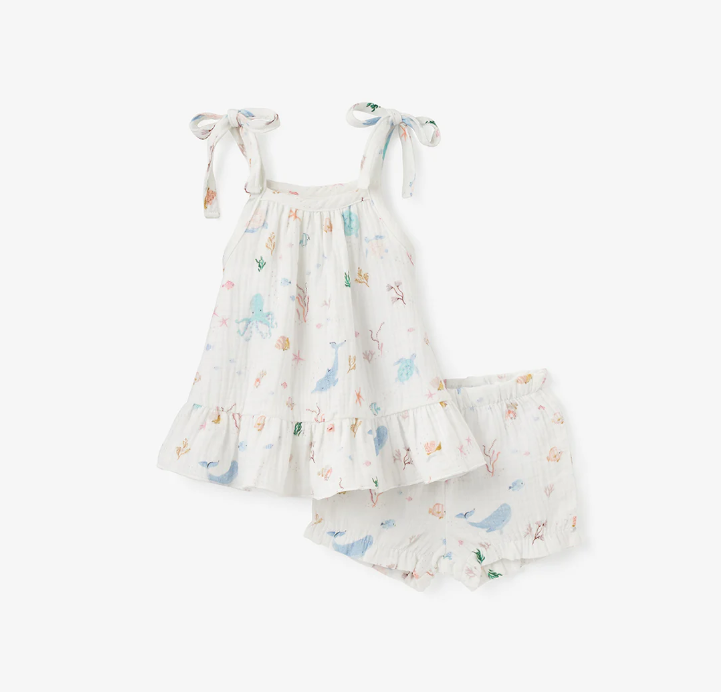 Ocean Adventure Organic Muslin Top Gift Set