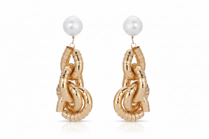 Liquid Gold Pearl Drop 18K Earrings