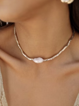Liquid Gold and Pearl 18K Choker