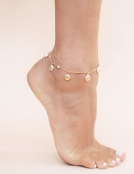 Scallop Shell Charm 18K Anklet