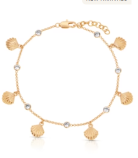 Scallop Shell Charm 18K Anklet