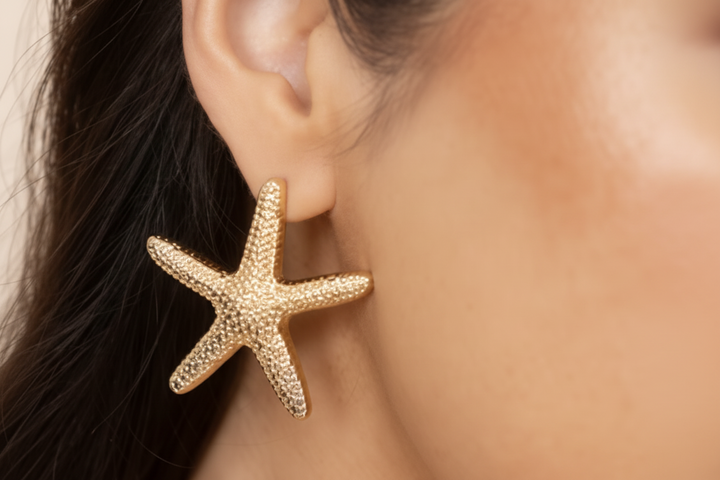 Statement Starfish Stud 18K Earrings