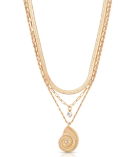 Nautilus Shell Pendant Layered 18K Necklace