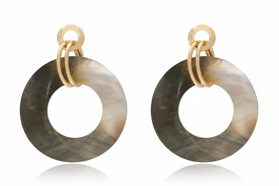 Loop Shell Dangle 18K Earrings