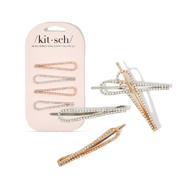 Metal Rhinestone Bobby Pins Set