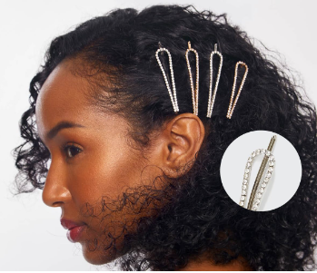 Metal Rhinestone Bobby Pins Set