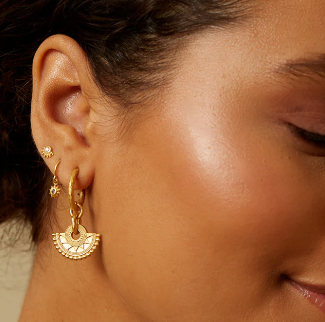 Linear Mandala Hoop Earring