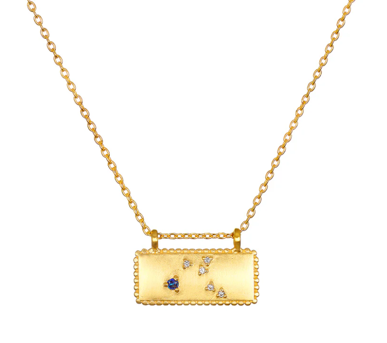 Virgo Sapphire White Topaz Necklace