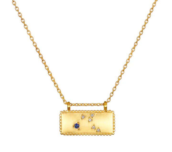 Virgo Sapphire White Topaz Necklace