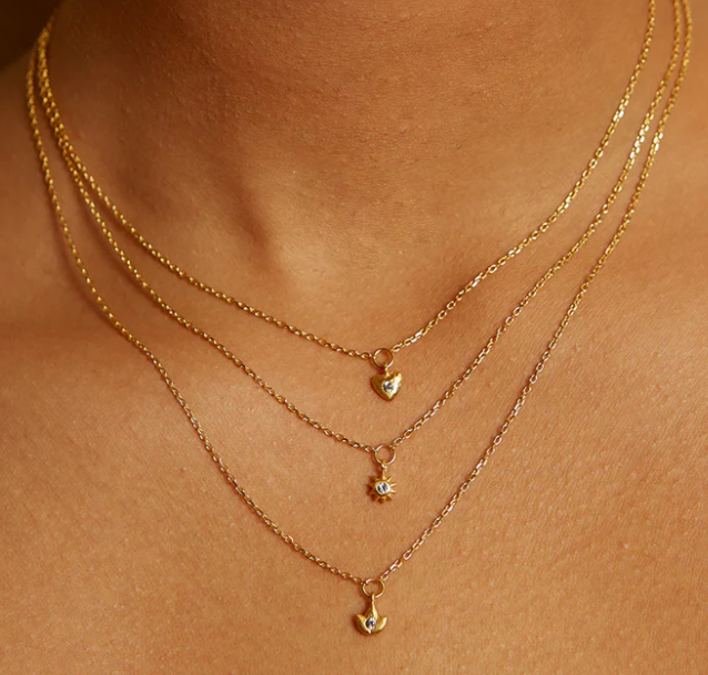 White Topaz Mini Heart Pendant Necklace