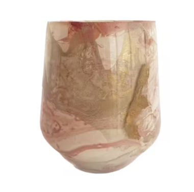 Glass Votive Pink Marble
