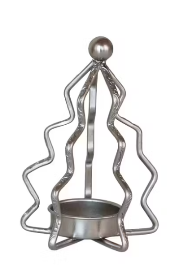 Tealight Holder Metal Tree Shaped | Silver