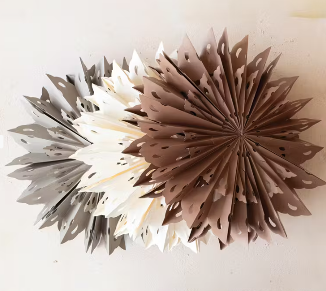 Ornament Paper Snowflake  With LED Light String, 3 Colors