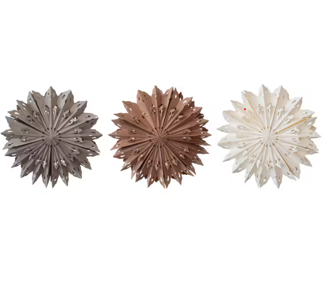 Ornament Paper Snowflake  With LED Light String, 3 Colors