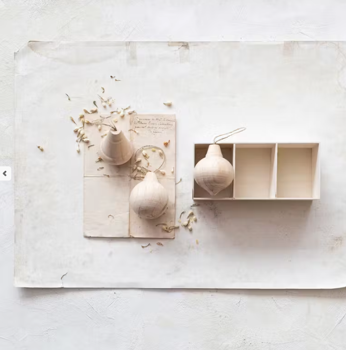 Ornaments Wood  Natural Boxed