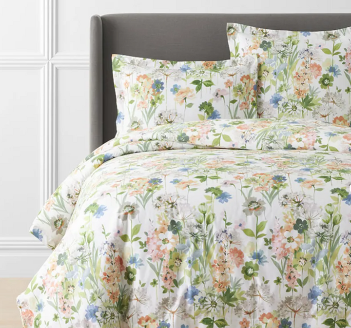 Tania Floral Wrinkle-Free Sateen Duvet Cover
