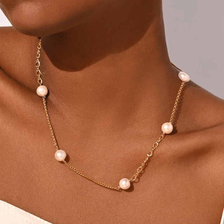 Seven Pearl Chain Necklace