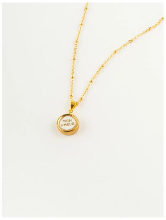 Valentine's Mon Amour Disc Necklace