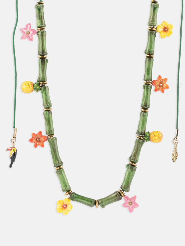 Tropical & Bamboo Bead Necklace