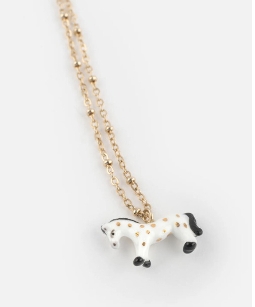 White horse  CNY mini necklace