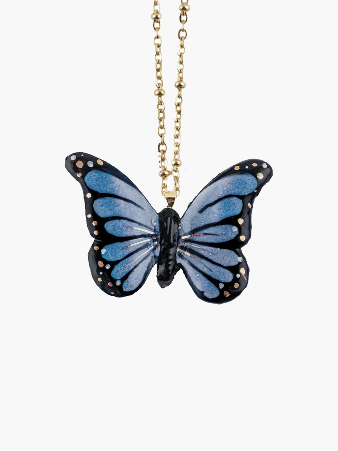 Blue Moth Necklace