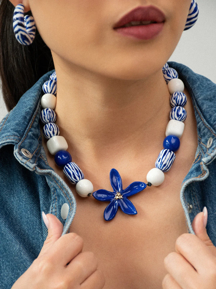 Blue Jasmine Chunky Necklace
