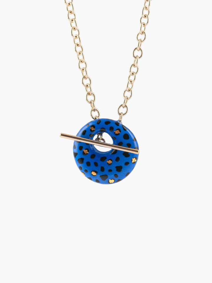 Blue Leopard  Planet necklace