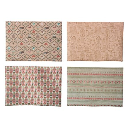 Wrapping Paper Sheets, Set of 12 in Box (4 Styles, 3 Rolls Per Style)