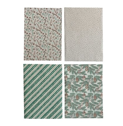 Wrapping Paper Sheets, Set of 12 in Box (4 Styles, 3 Rolls Per Style)