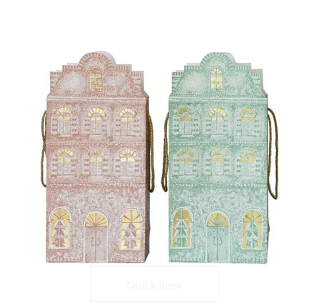 Handmade Recycled Gift Bag with Gold Foil