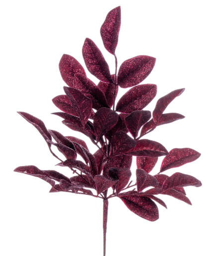 25" Apple Leaf Glitter Bush (2)