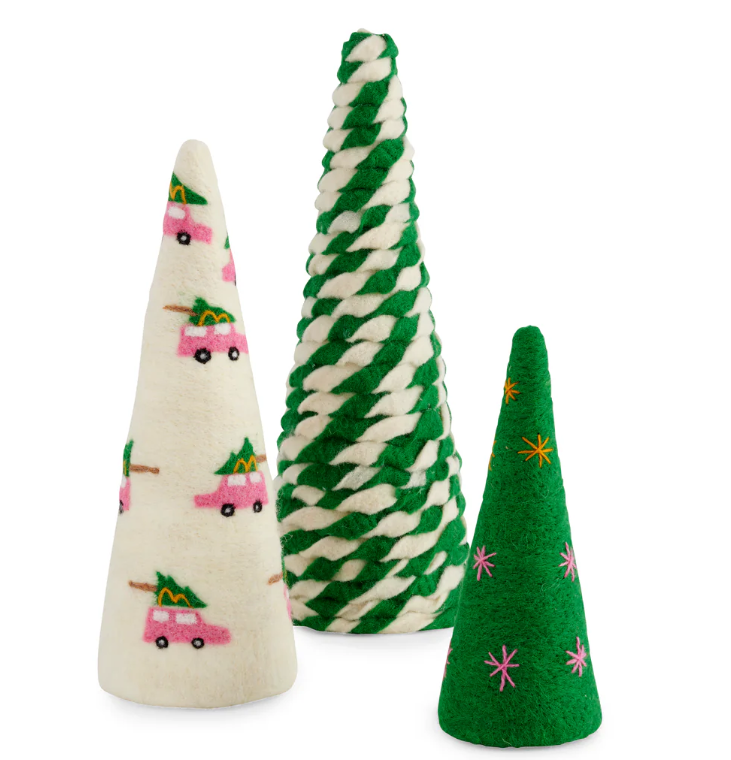 Shiraleah Pink Car Decorative Trees | Multi Assorted Set of 3