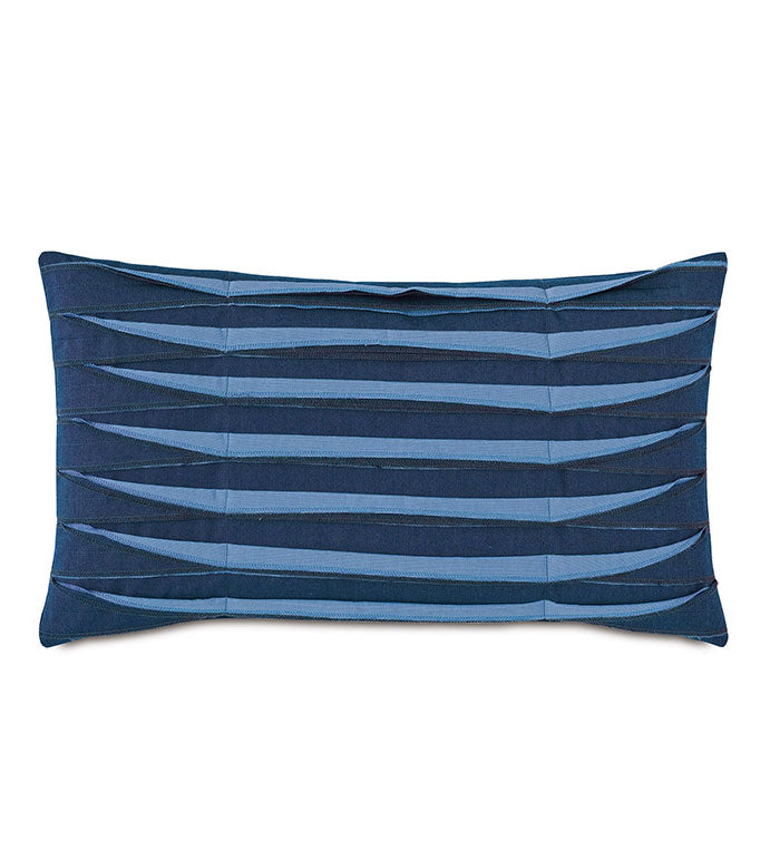 Plisse Pleated Indigo Decorative Pillow