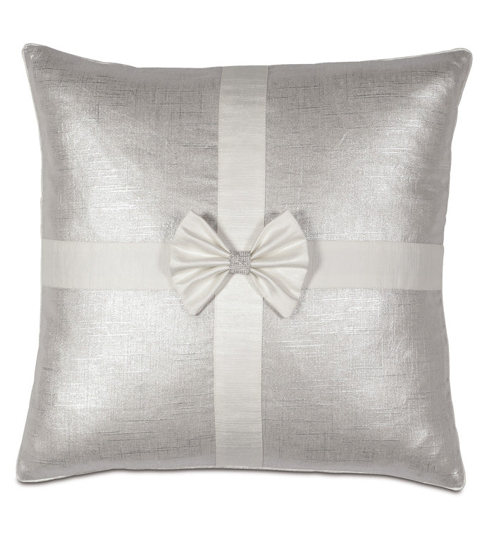 Gift Bow Sliver Decorative Pillow