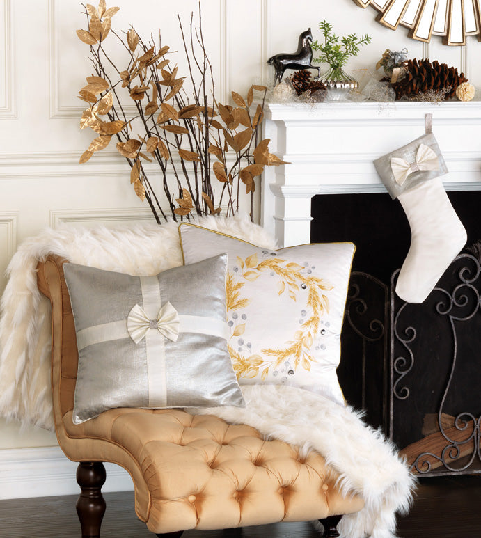 Gift Bow Sliver Decorative Pillow