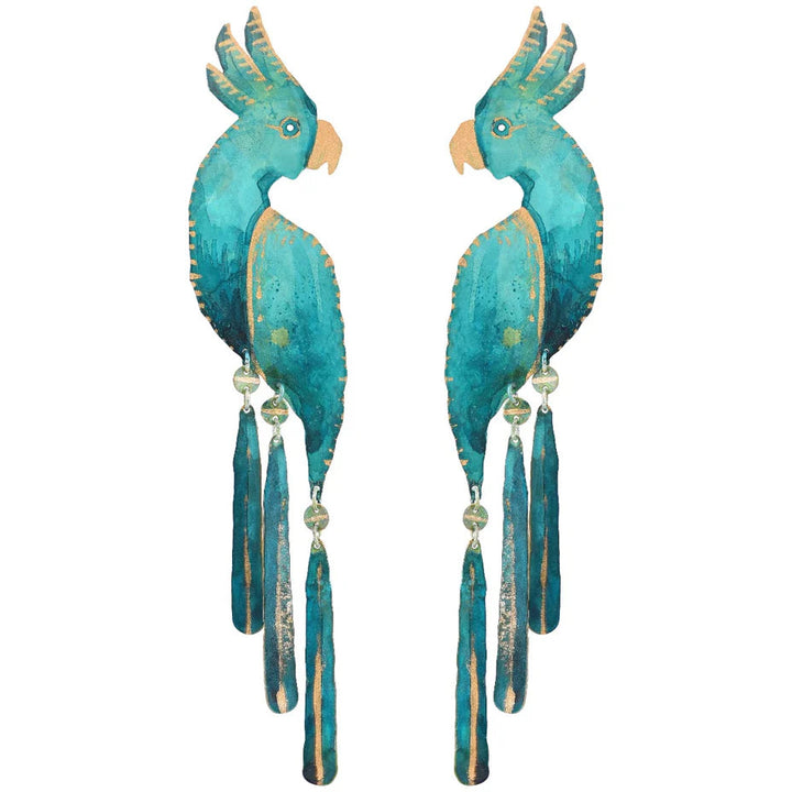 Verdigris Cockatoo Earrings