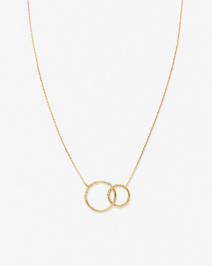 Family Interlocking Circles Necklace 14K- Gold